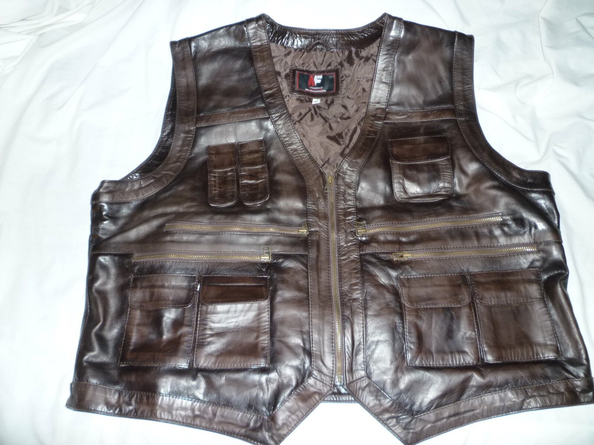 MEN LEATHER BIKER JACKET SIZE 3XL FROM AF XTREAMLINE PASSION FOR