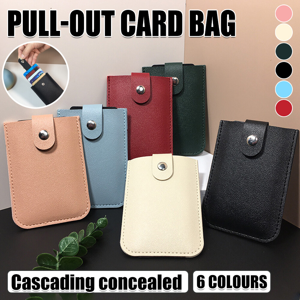 Leather Credit Card Holder Wallet Multi Layer Business Card Organiser AU Pack