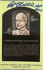 PAT GILLICK PHILADELPHIA PHILLIES BLUE JAY AUTOGRAPHED HALL OF FAME PLAQUE CARD 