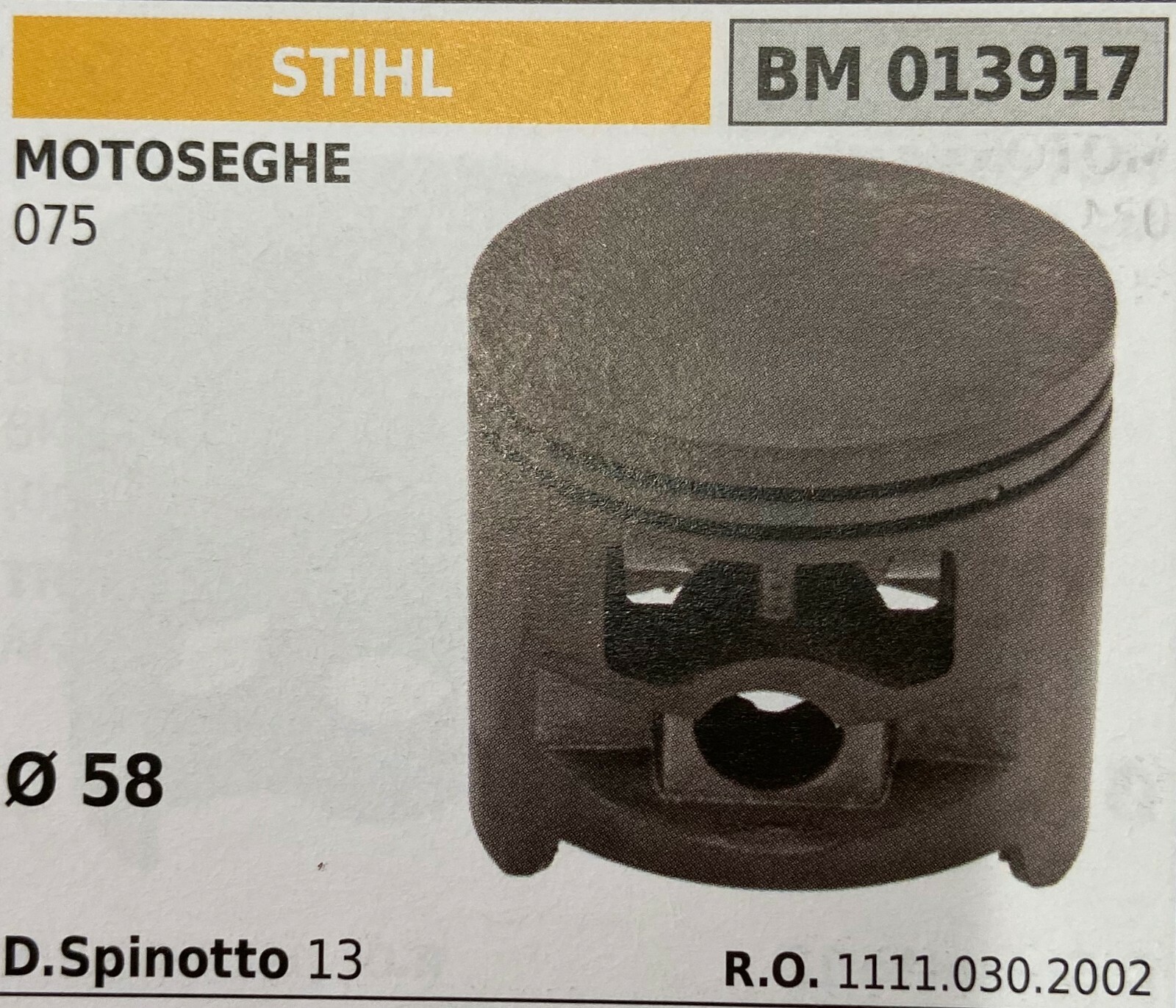 Kit Pistone STIHL BM013917 Originale per Motoseghe Professionali