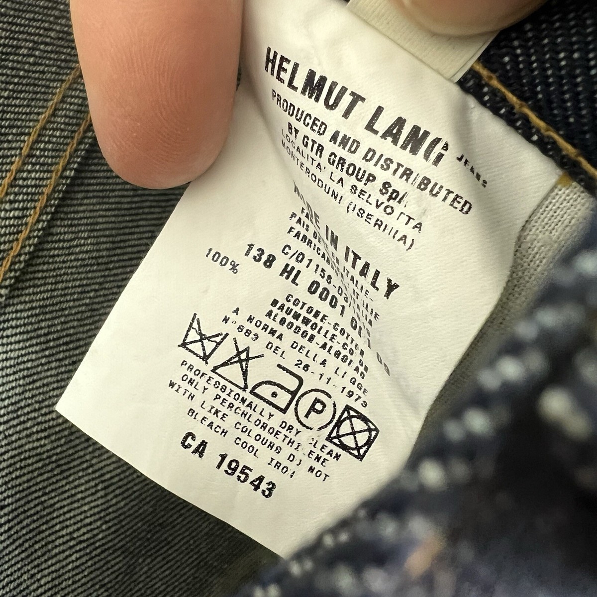 1999 Helmut Lang Overdyed Classic Cut Denim Jeans Size 26 Blue