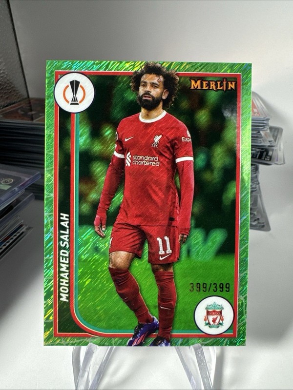 Mohamed Salah 2023-24 Topps Merlin Green Shimmer /399 #69 BOOKEND! EGYPT