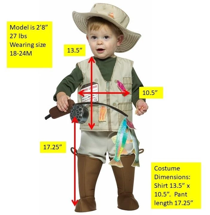 未来渔夫服装儿童男孩女孩鱼捕捞游戏装扮万圣节 — 第 2/4 张图片