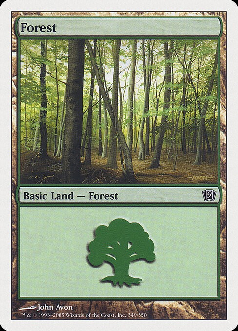 Forest NonFoil Ninth Edition 349 NM MTG