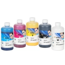 DTF (Direct To Film) ink set, CMYKW 250ml Bottle for Epson Print Head Printers