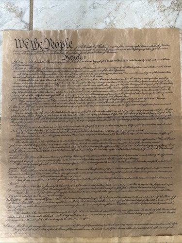 Vintage US Replica Documents US Constitution 14x15.5