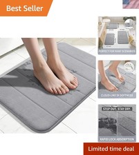 Ultra Soft 24x17 Memory Foam Bath Mat with Fast Absorption  Non-Slip Design