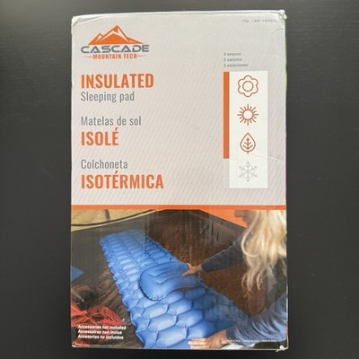 Cascade Mountain Tech Insulated 3-Season Sleeping Pad With Pillow Blue