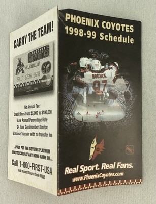 NHL 1998-99 Phoenix Coyotes Hockey Schedule First USA