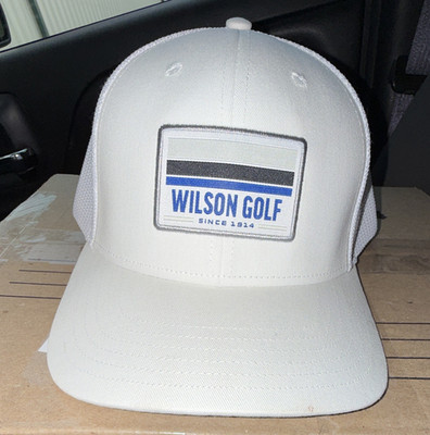 Wilson Golf White Mesh Back Adjustable Snapback Hat Logo Patch Unisex
