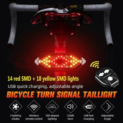 Bicycle Indicator Tail Light Turn Signal Wireless Remote Control