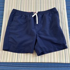 Vineyard Vines Swim Trunks Shorts Mens XL Blue Solid Drawstring Lined Pockets