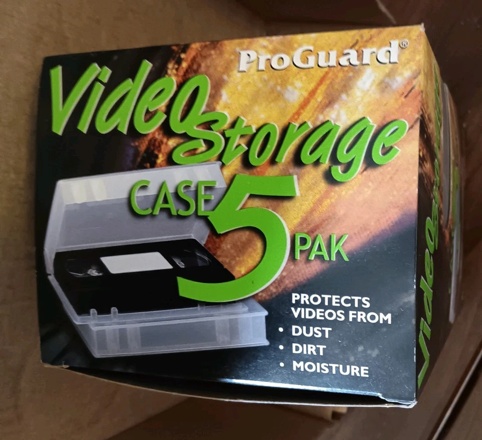 Nuevo en caja Estuche de almacenamiento de cinta VHS Proguard Paquete de 5 Estuche de plástico transparente VCR NUEVO  Foto 4 de 4
