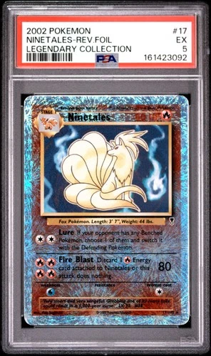 2002 POKEMON LEGENDARY COLLECTION #17 NINETALES-REVERSE FOIL PSA 5
