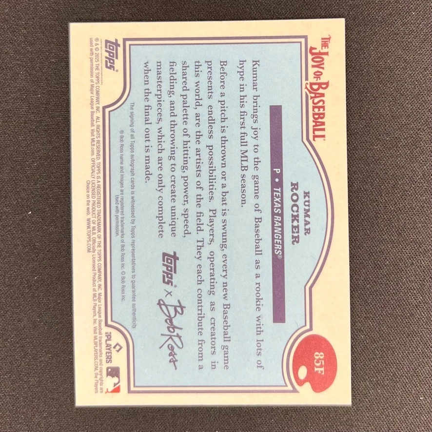 2025 Topps The Joy of Baseball #85F Kumar Rocker RC Auto Blue /50 - Image 2 of 2