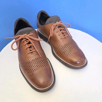 Cole Haan 2.ZeroGrand Oxford Men's 9.5M Wingtip Laser Comfort Lining Tan C25351