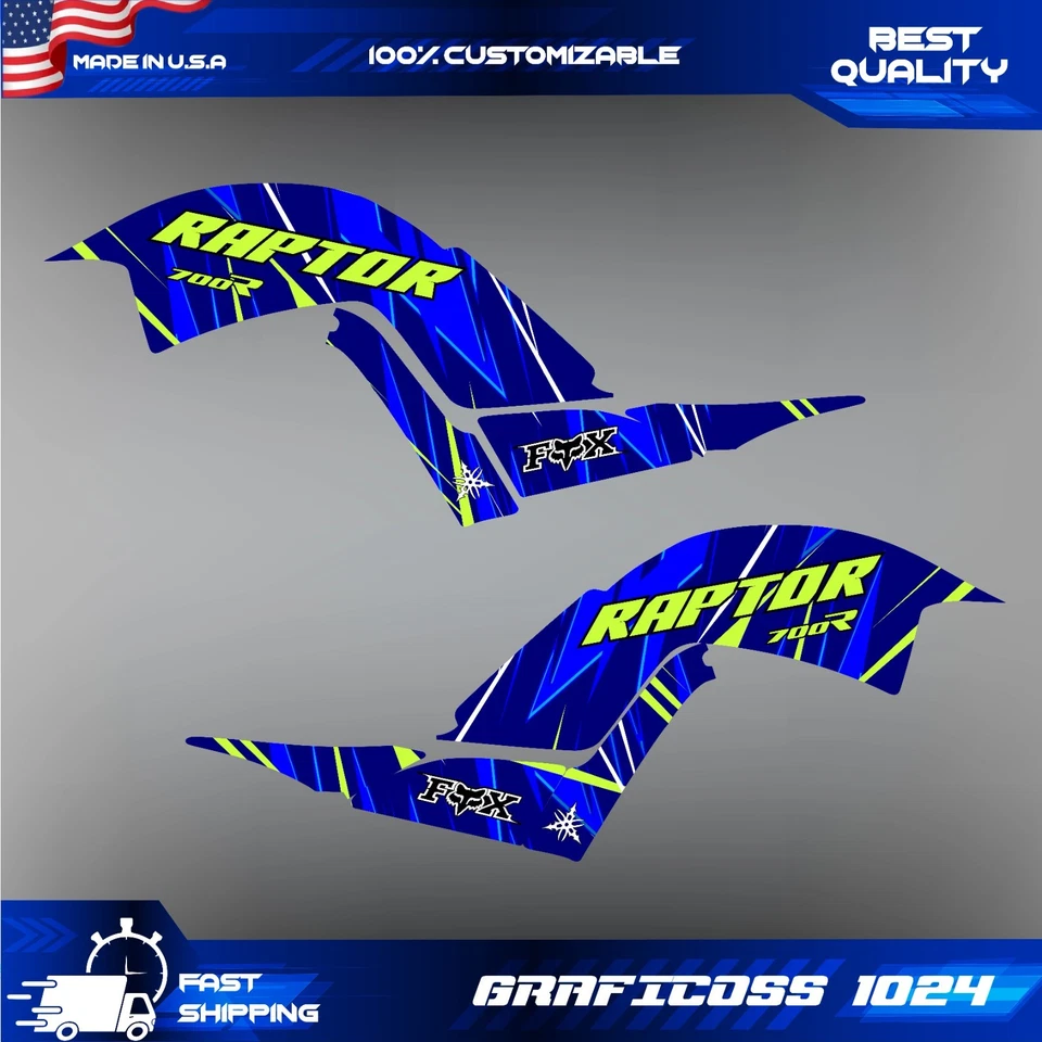 Yamaha Raptor 700 700R Kit Gráficos 2013 2014 2017 a 2025 Calcomanías Pegatinas ATV Foto 2 de 4