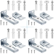 4 Pack Bifold Closet Door Hardware Kit with Top/Bottom Bracket, Guide Wheel &...