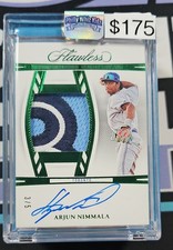 2024 Panini Flawless - Draft Patch Autographs Arjun Nimmala #DPA-AN Emerald...