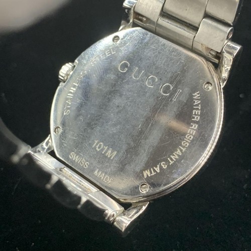 Gucci 101M Watch Quartz 40mm Men's Black Dial Day Date Swiss Made Round - Picture 7 of 12