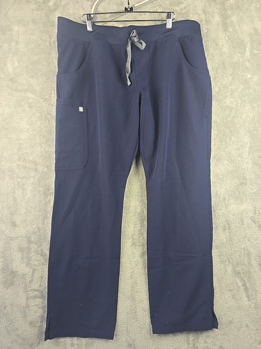 Figs Kade Pants Womens XL Scrub Cargo Navy Blue Gray Medical Stretch Scrubs