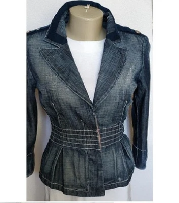 Women Byblos Jacket Navy Cotton 36 / S - Bild 1 von 4