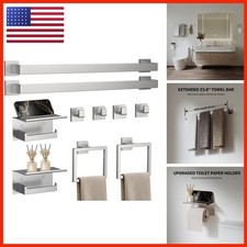 JIXB 10-Piece 23.6 Inch Brushed Nickel Bathroom Hardware Accessories Set TB01