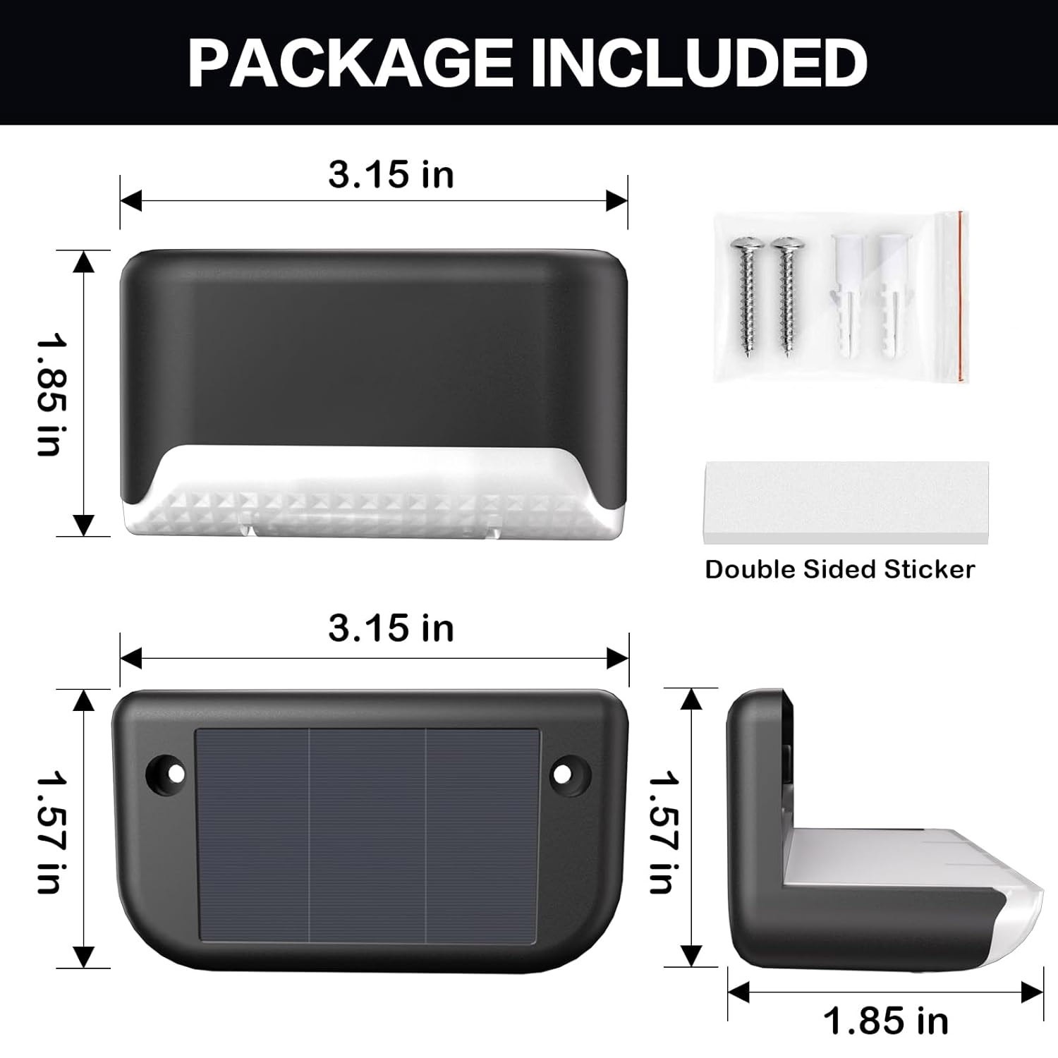 Outdoor Solar LED Deck Lights Path Garden Patio Pathway Stairs Step Fence Lamp