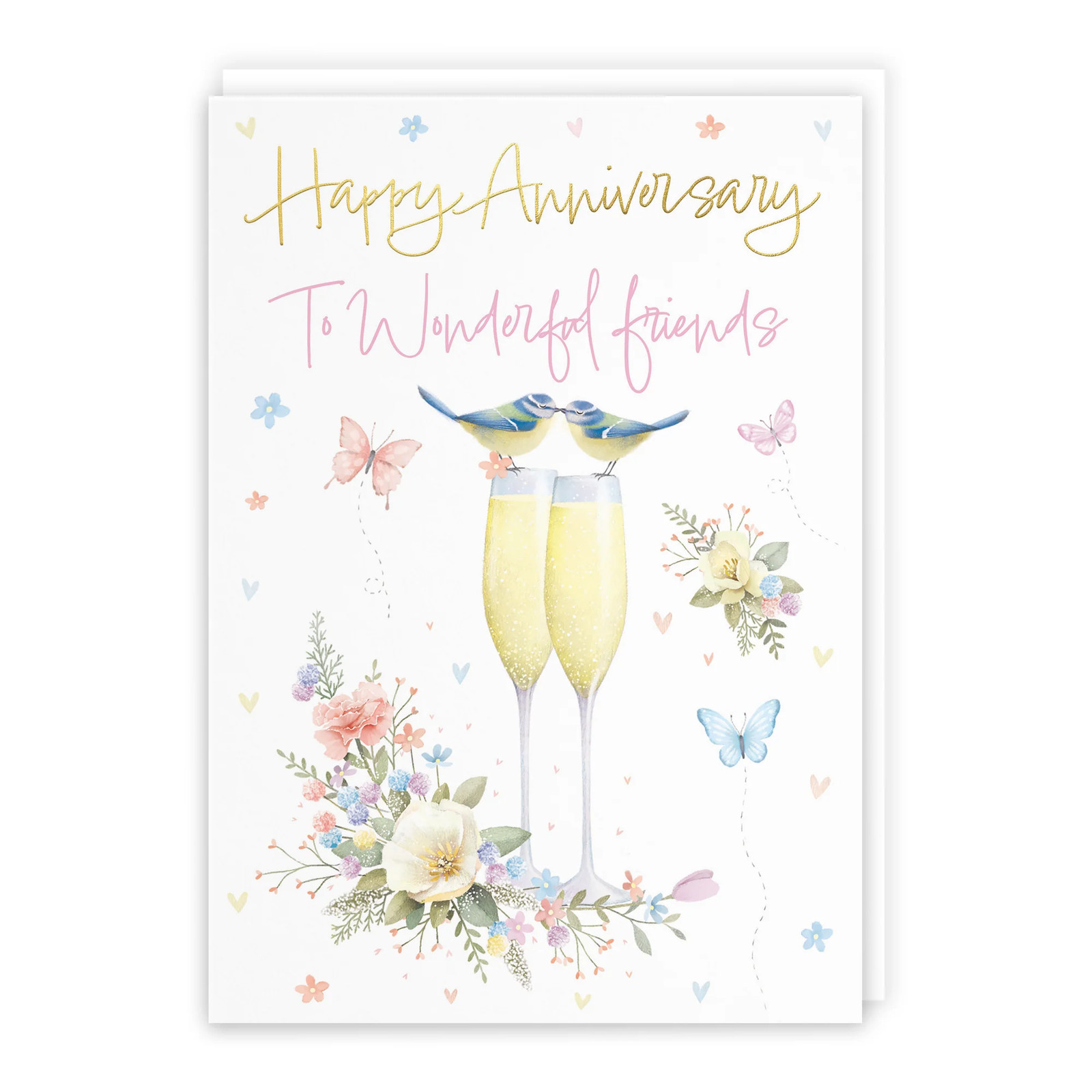 Friends Anniversary Card Champagne Flutes Milo's Gallery