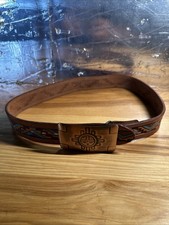 Chambers Belt Co. Buckle Leather Belt Made In USA Size 30 26006x Vintage