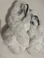 Madden NYC Women’s Faux Fur Crossband Slingback Platform Slides Slippers Size 8