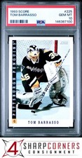 1993 SCORE #225 TOM BARRASSO PENGUINS HOF POP 1 PSA 10