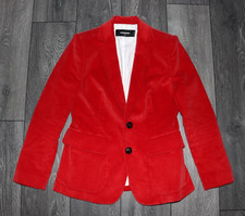 WOMEN'S RED CORDUROY JACKET DSQUARED2 MADE IN ITALY SIZE 46 AUTHENTIC BLAZER RED