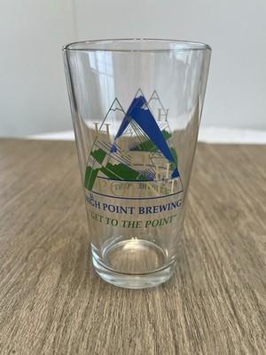 High Point Brewing Pint Glass w/Mountain Logo &  Get To The Point  Slogan
