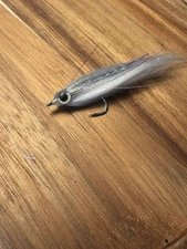 3-Pack Gray Ghost, 1/0, Craft Fur Baitfish Fly. 3D Eyes