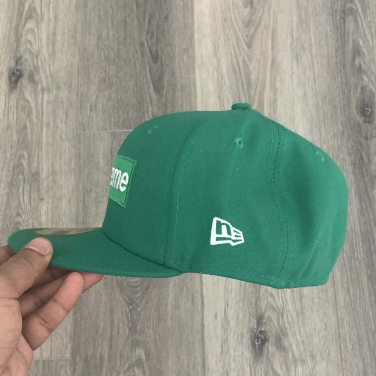 Supreme New Era Opening Day Box Logo Baseball Cap Green Pink 7 1/4
