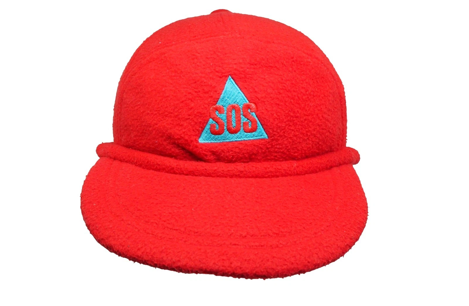 Vintage SOS Ski Fleece Cap 90s winter hat red Ski Team style