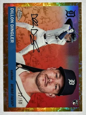 2025 Topps Chrome Platinum Anniversary Dillon Dingler /50 Gold Toile RC