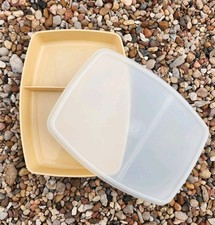Tupperware: Divided Meat / Lunch Storage Container # 813 W/ Lid 814. Made In USA