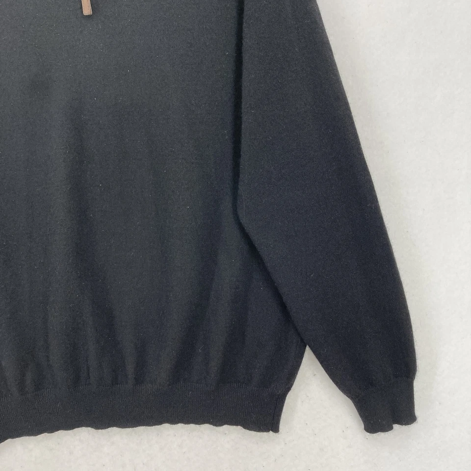 Club Room Sweater Mens XL Black Blue Cashmere Half Zip Pullover Estate Knit - Image 3 of 4