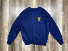 Vintage 80s Rose Bowl Sweatshirt Size M Velour Logo Raglan Navy Artex USA Made