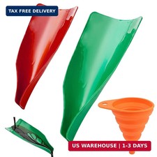 Flexible Oil Drain Funnel Set, 3PCS Reusable Silicone Foldable Oil Funnel for Sp