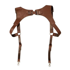 Men Leather Suspenders Body Chest Suspenders Adjustable Buckle Shoulder Armors S
