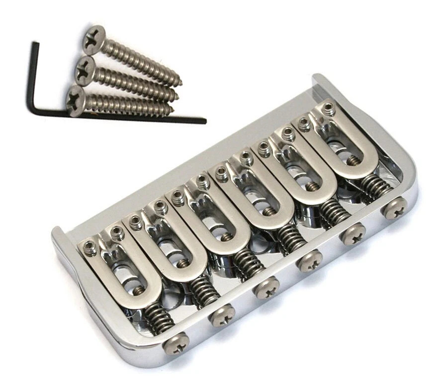 Hipshot 6-String Hardtail Fixed Electric Guitar Bridge .125" CHROME FREE SHIP