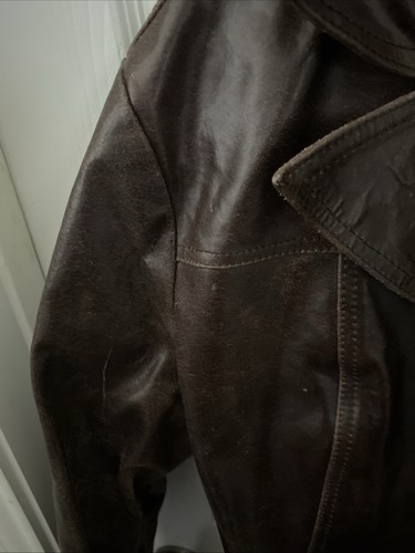 Wilsons Leather Maxima Blazer Jacket Womens Large Brown Genuine Leather Coat - Picture 4 of 7