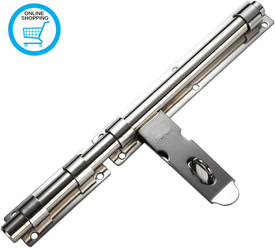 Sliding Door Lock, 12 Inch Latch Door Lock Slide Lock with Padlock Clasp Lockabl