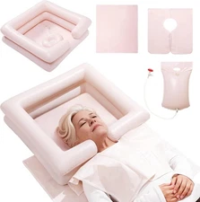 Inflatable Bedside Shampoo Basin Set with Water Bag for Elderly & Bedridden