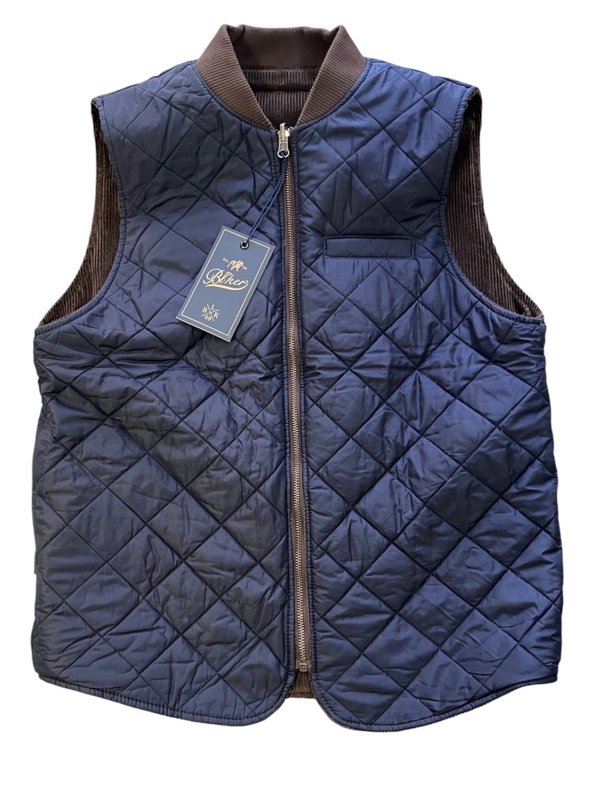 Blāker Brown Reversible Velvet Vest Gilet OWL BLKMAI26-W5030 Men New - second product detail image