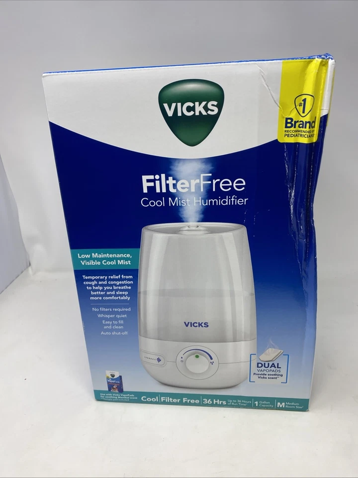 Vicks 1 Gallon Filter Free Cool Mist Ultrasonic Humidifier See Description! - Image 3 of 4