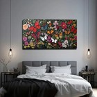 Butterfly Surroundings In Vibrant Floral Unframed Canvas Painting for Living